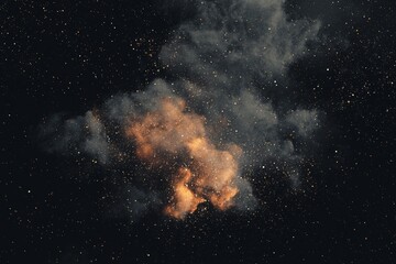 Poster - A conceptual visualization of universal elements with spiraling particles, glowing lights, and a dramatic balance of warm and cool shades