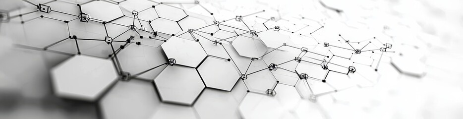 Poster - Hexagons pattern. Geometric abstract background featuring simple hexagonal shapes. Ideal for medical, technology, or science designs