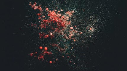 Poster - The representation of dynamic particles utilizes colorful dots and lines