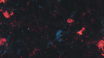 Poster - This artwork presents a visually stunning abstract depiction of a network, characterized by intertwined hues of orange, purple, and blue, and emphasizes dynamic lines and shapes to create depth