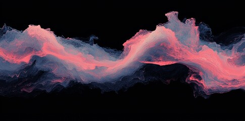 Poster - A black backdrop serves as the canvas for blue smoke that swirls in a complex fractal pattern, moving like flames