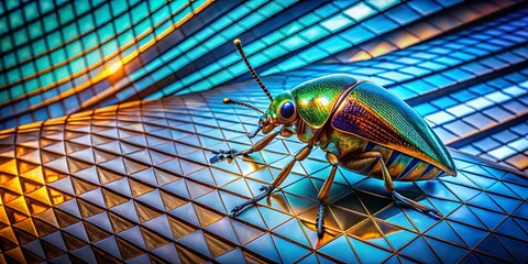 Poster - Geometric Insect Abstract Art: Broken Line Texture Architectural Photography
