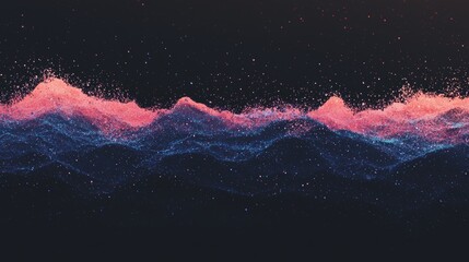 Poster - The combination of an abstract color wave with a grainy noise texture on a black background creates a perfect setting for modern banner and backdrop design, particularly for projects that require