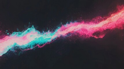 Poster - A dynamic visual effect is created by the vibrant abstract pattern of multicolored light refractions on a 3D glass surface