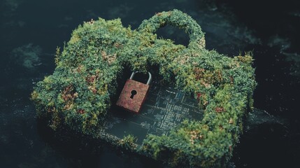 Poster - A background emphasizing the significance of cybersecurity for online information protection