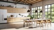 © Adi - Modern Kitchen Interior with Wooden Cabinets and Bright Natural Light