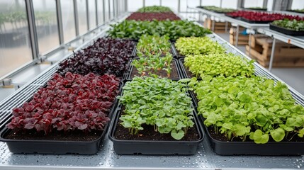 Aufkleber - Solar-powered greenhouse with futuristic hydroponic farming, sustainable agriculture, smart farming technology, stock photo with side copy space.