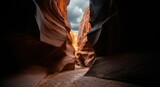 Majestic antelope canyon with dramatic lighting and sandstone formations