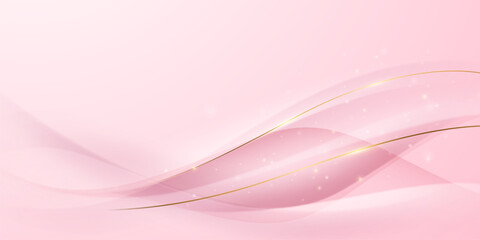 Fototapete - Abstract background design, modern pink and gold geometric element design.