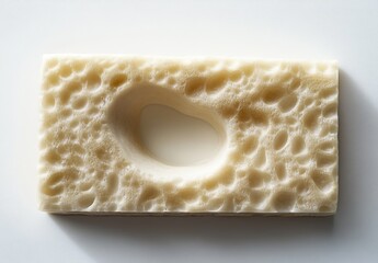 Poster - Abstract Close-Up of Natural Sponge on a Plain Background, Showcasing the Unique Texture and Structure of Organic Material in Light Tones