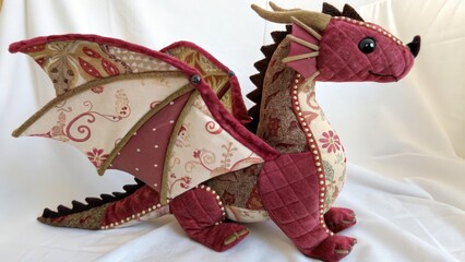 Sticker - Fabric Dragon on a white background