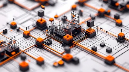 Poster - Advanced graphical concept depicting a complex cryptocurrency network spanning multiple interconnected digital nodes