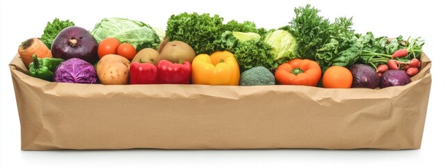 Wall Mural - Colorful Veggie Box Farm Fresh Produce in Paper Bag