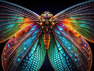 Poster - Night Photography: Crosshatch Insect Patterns - Graphic Design Elements