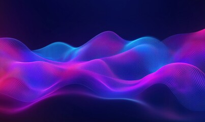 Poster - Colorful abstract wave patterns with vibrant pink and blue hues in digital art
