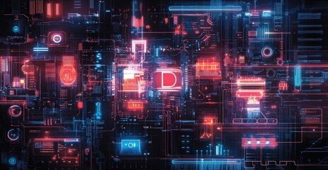 Poster - A futuristic city map showing data collected from IoT sensors, displaying traffic patterns, energy usage, and environmental conditions in real-time.