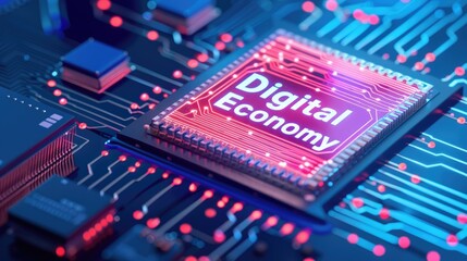 Poster - A vibrant microchip showcases 
