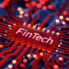Poster - A close-up of a circuit board featuring the word 