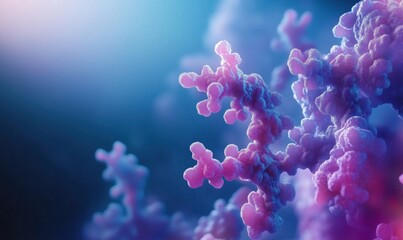 Poster - Colorful abstract representation of molecular structures in vibrant hues