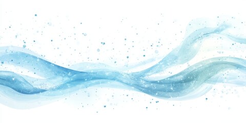 Poster - Abstract Light Blue Flowing Wave Pattern, Vibrant Colors, Polygonal Mesh, Clean Design