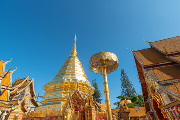 Wall Mural - The most beautiful Viewpoint Wat phra that doi suthep ,Buddhist temple in chiang mai, Thailand 