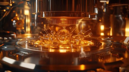 Leinwandbilder - A futuristic visualization of electrons being manipulated in a quantum computing experiment