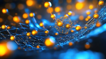 Leinwandbilder - A futuristic visualization of electrons being manipulated in a quantum computing experiment