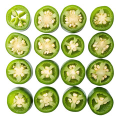Poster -  jalapeno pepper slices arranged in a grid png