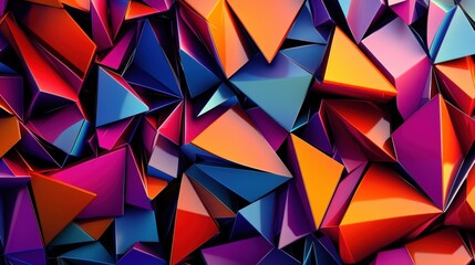 Poster - overlapping triangles in bold colors, offering a modern and dynamic background that can add energy and interest to digital designs or social media posts