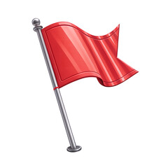 Poster - red flag 3d render icon on white background.png