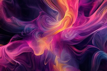 Poster - Colorful abstract swirls blend together in a vibrant display of creativity and movement