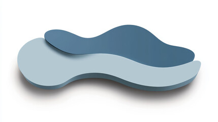 Poster - Abstract blue design symbol with shadow on white background