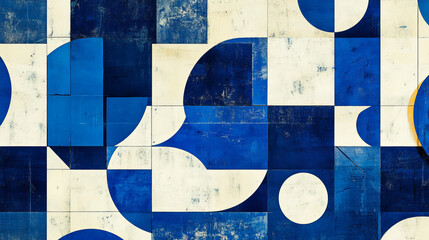 Poster - abstract blue background with geometric and origami elements. jpeg version also available in gallery