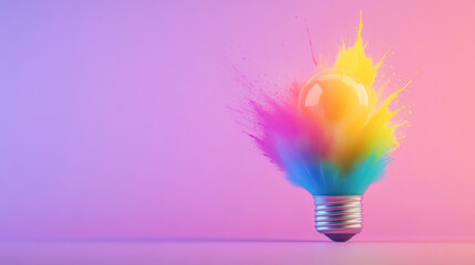 Poster - An electrifying scene in which a bulbâ€™s glass cracks open, unleashing an energetic mix of