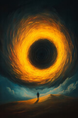Poster - An abstract interpretation: a chaotic swirl of deep-space imagery forming a tunnel within a