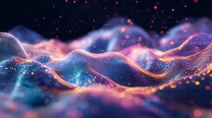 Poster - Vibrant Conceptual Digital Cloud Flowing with Energy and Light