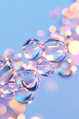 Poster - A dreamlike assembly of liquid-lens molecules gently fusing, each contact point triggering a