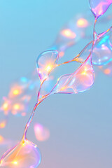 Poster - A dreamlike assembly of liquid-lens molecules gently fusing, each contact point triggering a