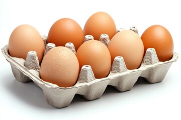 Aufkleber - Fresh organic eggs arranged neatly in a carton ready for cooking or baking in the kitchen
