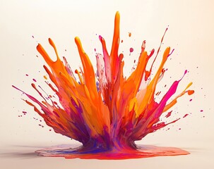 Poster - Vibrant Colors Explode in a Dynamic Paint Splash, Creating an Abstract Masterpiece of Artistic Expression.