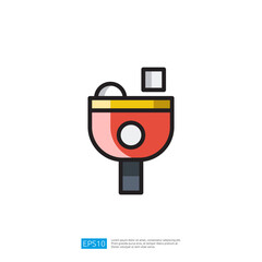 Poster - a simple, stylized illustration of a bell with a rounded top and a handle, designed in a modern, flat style. Artificial Intelligence Icon
