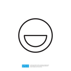 Poster - This image features a simple, minimalist design of a circular face with a half-circle mouth, conveying a neutral or happy expression.