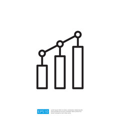 Poster - A simple line graph depicting three bars of varying heights, illustrating data trends or comparisons over time.
