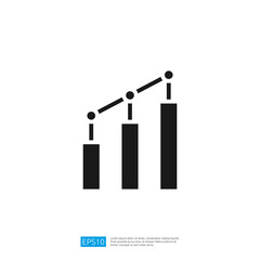 Poster - A minimalist graphic representation of a bar chart with three bars and connecting lines, symbolizing growth or data analysis.