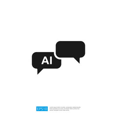 Poster - The image features two speech bubbles, one containing AI symbolizing conversation or communication about artificial intelligence.