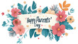 © Vectors.in - Parents Day PNG file of a banner with Happy Parents Day label, isolated on white background