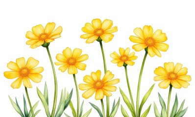 Canvas Print - Cheerful yellow flowers in bloom