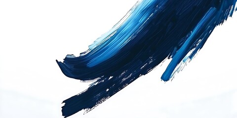 Wall Mural - Blue paint stroke, abstract art, white background, design element (1)