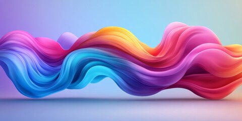 Poster - Abstract Colorful Wave Background Design. 3D Fluid Painting, Modern Design Illustration.