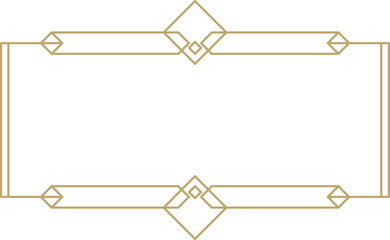 Wall Mural - Vintage vector golden geometric frame creating elegant art deco border, highlighting decorative design for stylish invitations